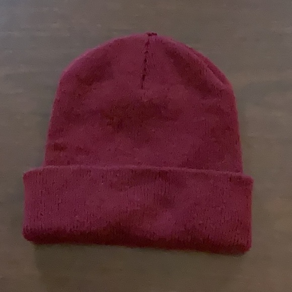 Men’s burgundy Timberland knit beanie hat OSFA - Picture 6 of 7
